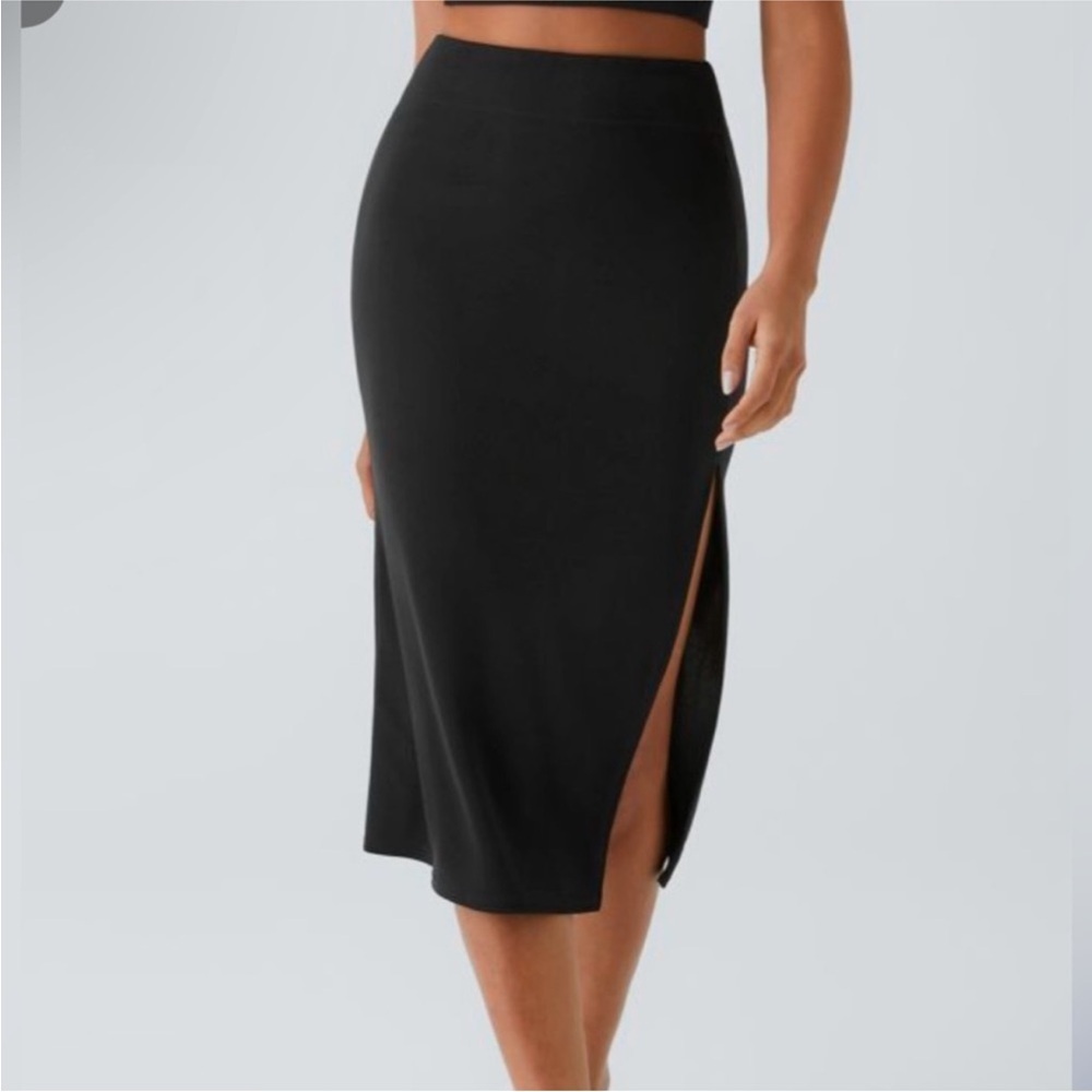 Halara Womens Ribbed High Waisted Bodycon Midi Casual Skirt Size XL - Picture 2 of 13